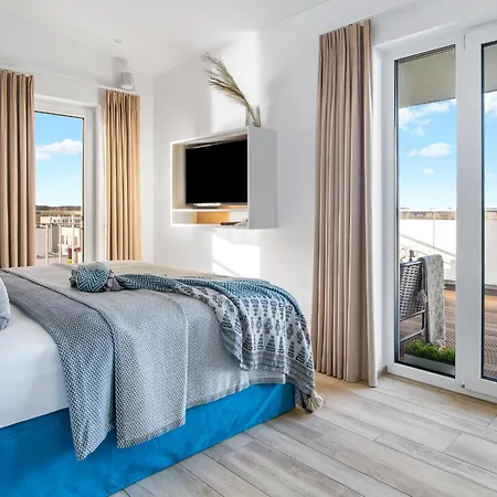 Admiralsdeck Panoramablick, Finnische Sauna, 3 Baeder, Fahrstuhl, 2 Terrassen Apartamento Olpenitz